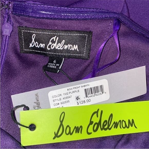 SAM EDELMAN NWT Bow Strapless Sheath Cocktail
Minidress In Purple Size 6 - Picture 10 of 10